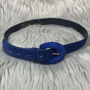 The Ritz Blue Suede Leather Belt